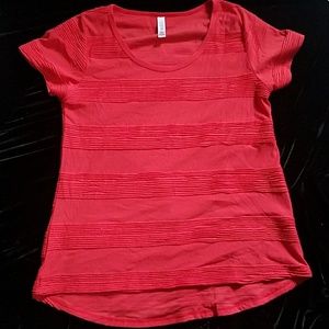 LLR Classic Tee - Hot Pink with Pintuck Stripes